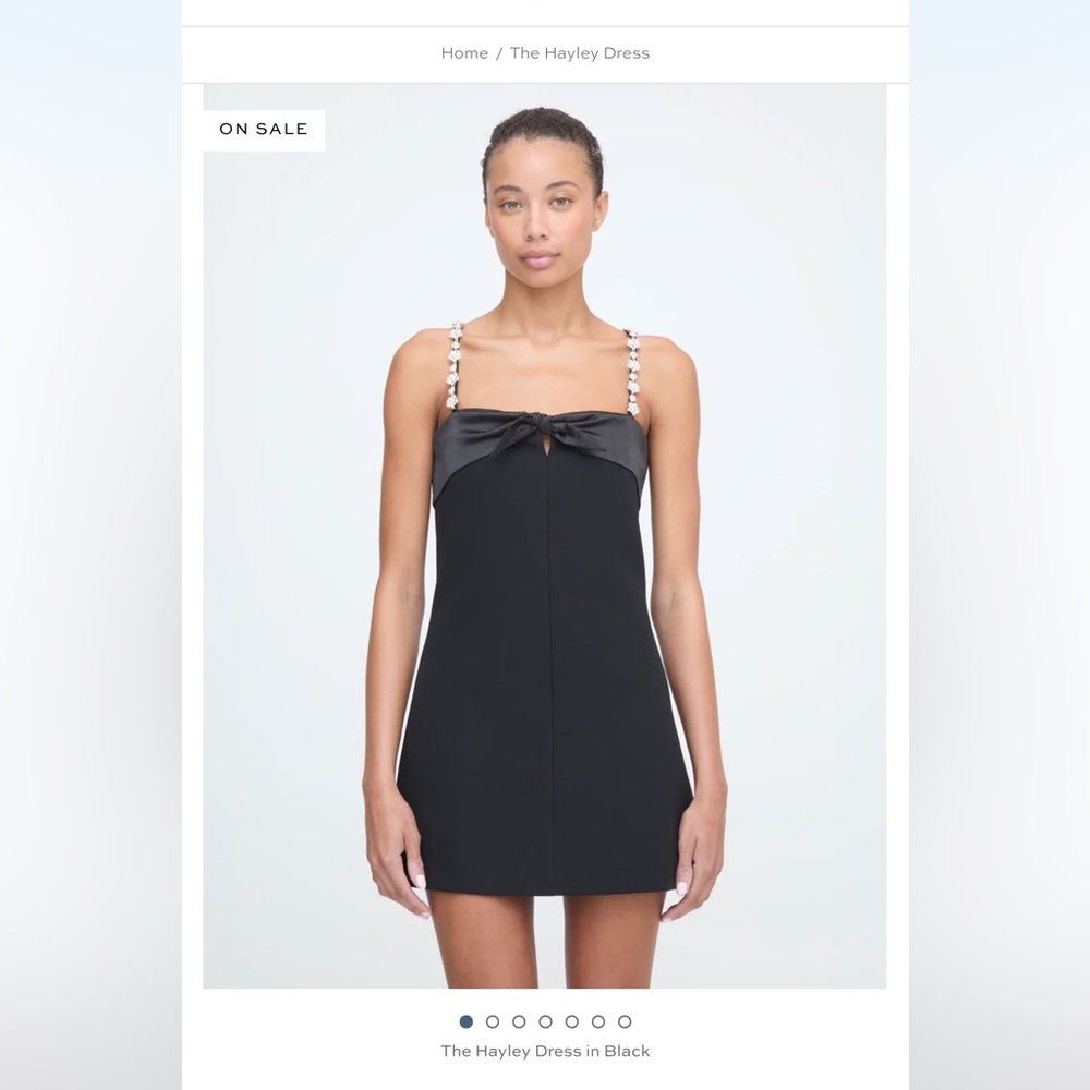 Hill House Black Mini Dress with Embellished Straps- Tailored to a Small